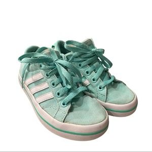 3/$28 Aqua colored canvas Adidas sneakers | kids 12